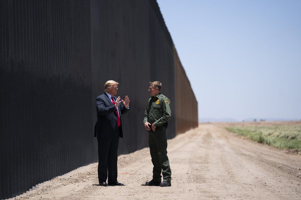 U.S. Border Patrol chief Rodney Scott, President Donald Trump, border wall